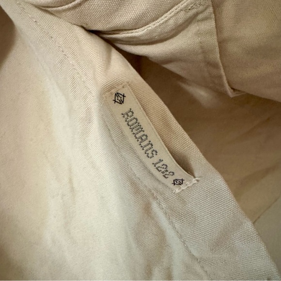 UUTRYB Knit Pocket Long Sleeve Button Down Shirt Beige Medium - Picture 7 of 7